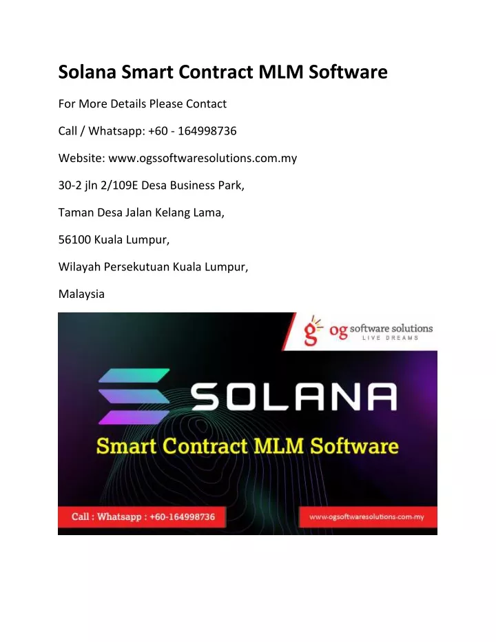 solana smart contract mlm software