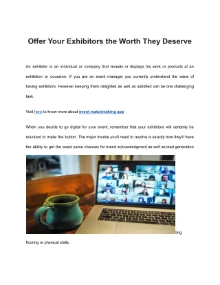 Offer Your Exhibitors the Worth They