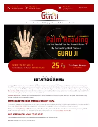 Best Astrologer For All Problem Solution in USA by Guru Ji