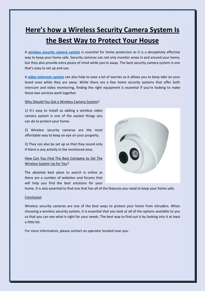 here s how a wireless security camera system