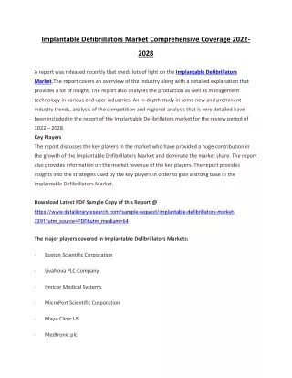 implantable defibrillators market comprehensive