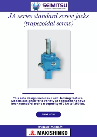 ja series standard screw jacks trapezoidal screw