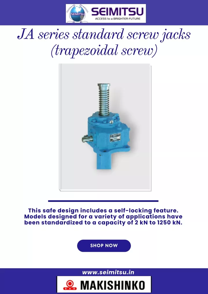 ja series standard screw jacks trapezoidal screw