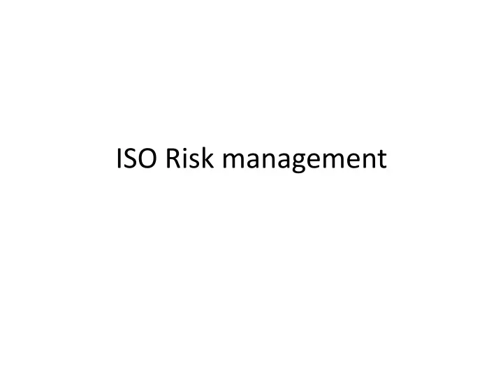 iso risk management