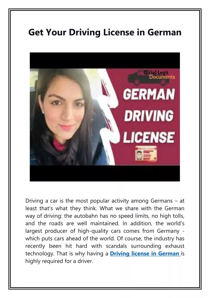 get your driving license in german