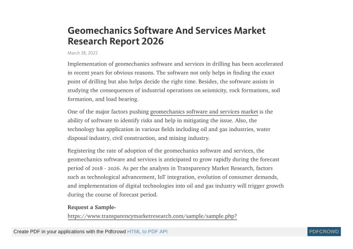 geomechanics software and services market