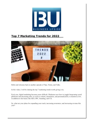 top 7 marketing trends for 2022