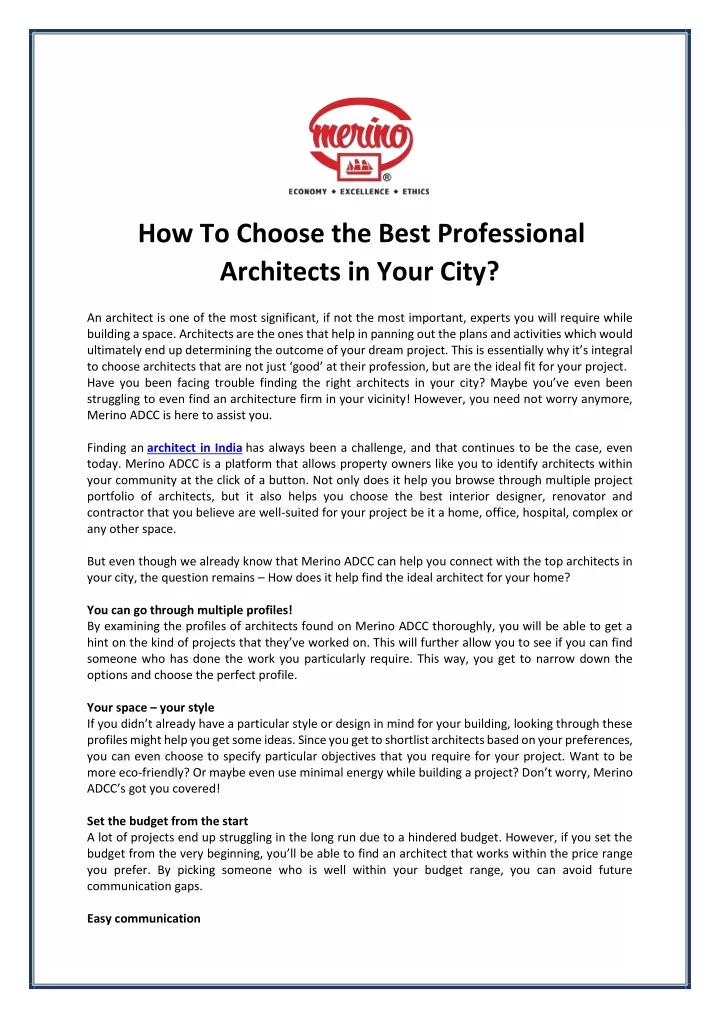 how to choose the best professional architects