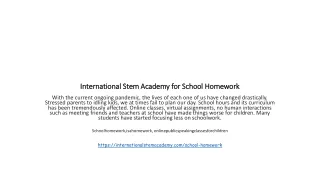 International Stem Academy for School Homework