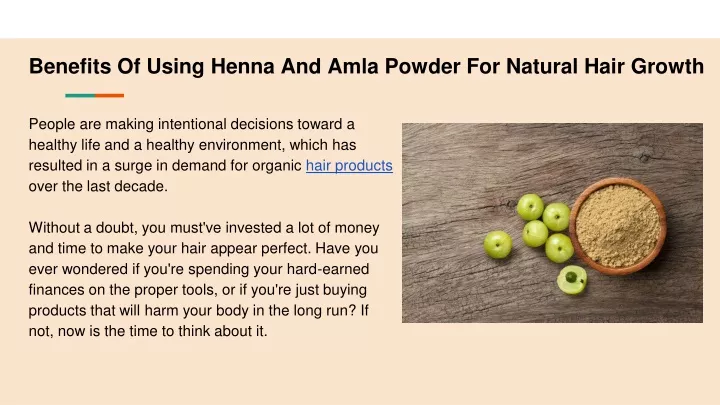 benefits of using henna and amla powder for natural hair growth