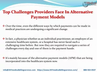 top challenges providers face in alternative payment models