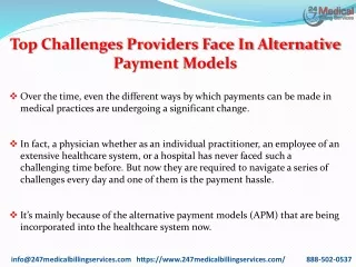 top challenges providers face in alternative
