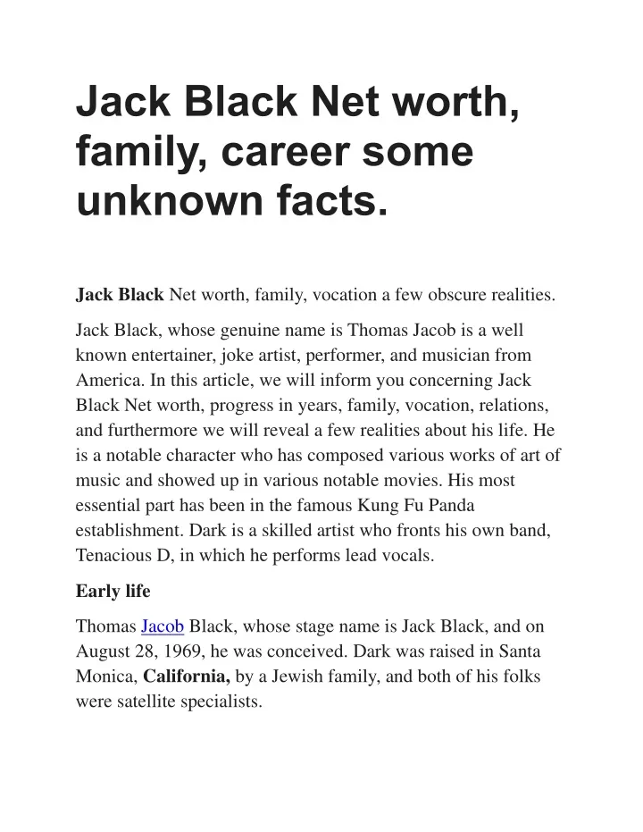 jack black net worth family career some unknown