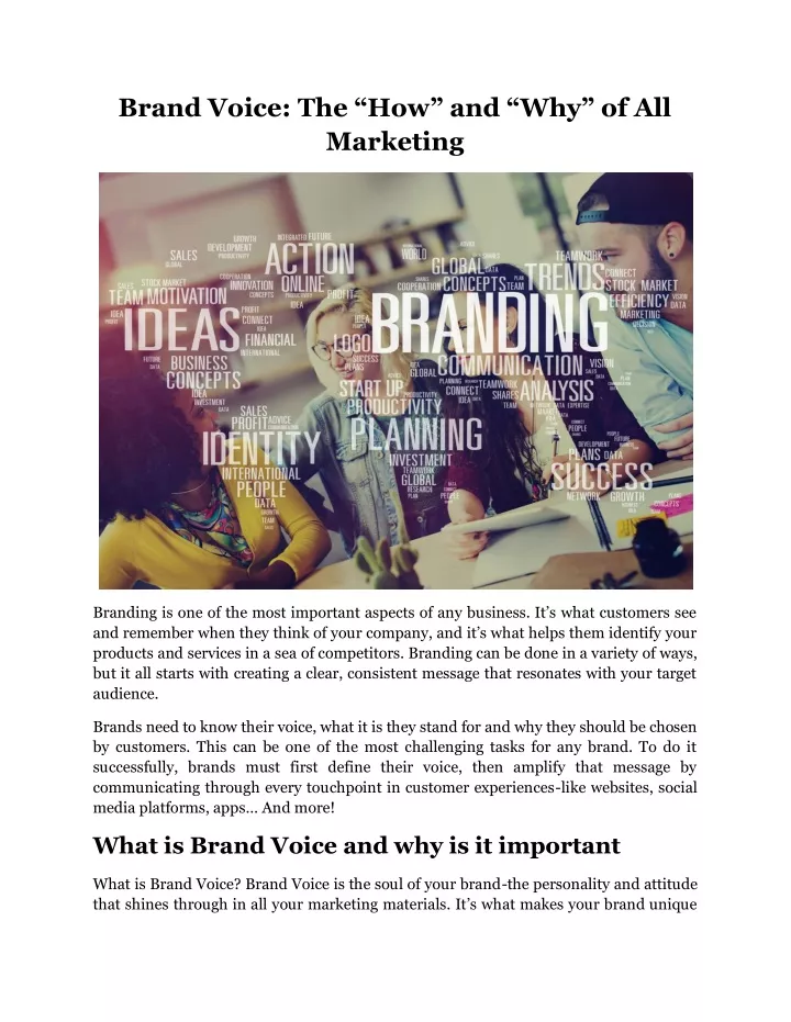 brand voice the how and why of all marketing