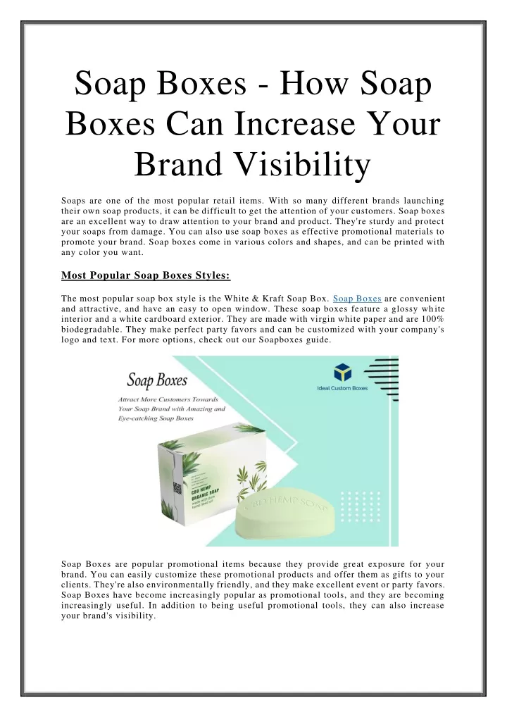 soap boxes how soap boxes can increase your brand