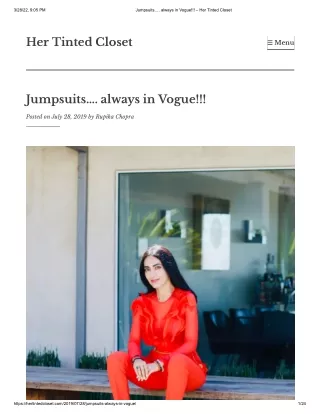 Jumpsuits…. always in Vogue!!!