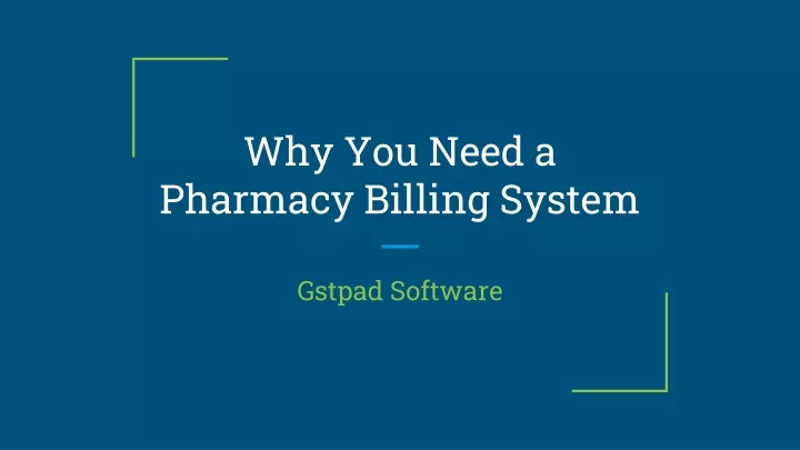 why you need a pharmacy billing system