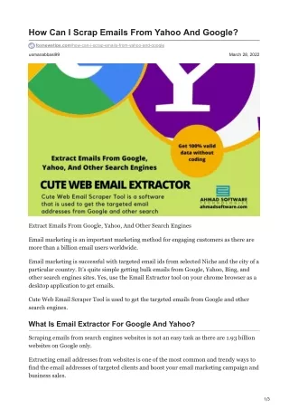 how can i scrap emails from yahoo and google
