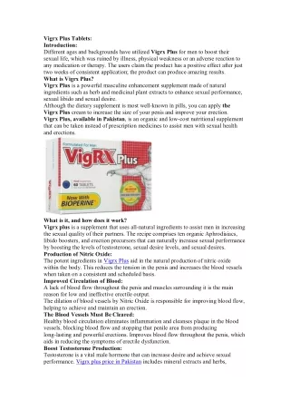 vigrx plus tablets introduction different ages