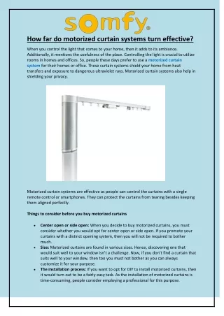 how far do motorized curtain systems turn
