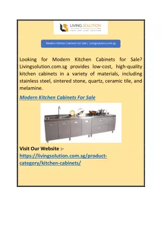 Modern Kitchen Cabinets for Sale  Livingsolution.com.sg