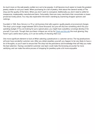 as much more on the web jewelry outlets turn