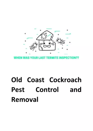 Old Coast Cockroach Pest Control and Removal