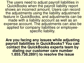 the users need to adjust payroll liabilities