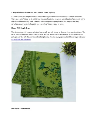 Cotton Block Printing Dress Materials