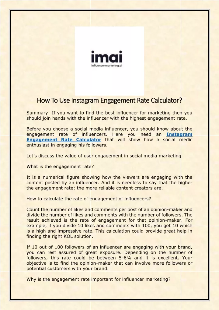 how to use instagram engagement rate calculator