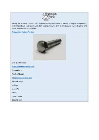 Antique Gas Engines for Sale  Flywheel-supply.com