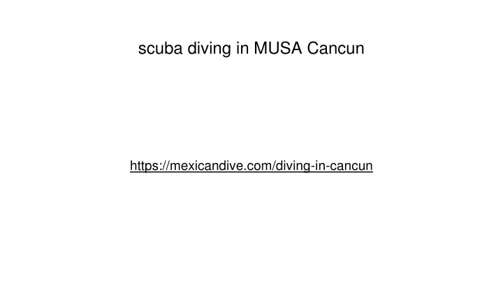 scuba diving in musa cancun