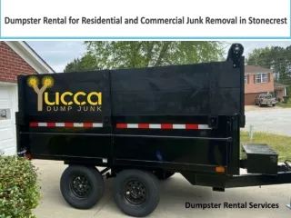Dumpster Rental for Residential and Commercial Junk Removal in Stonecrest