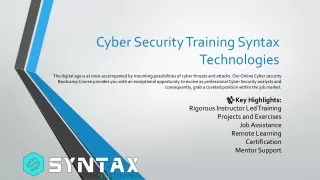 cyber security training syntax technologies