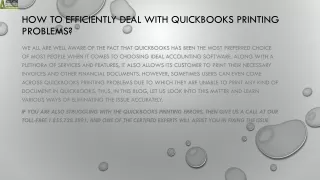 how to efficiently deal with quickbooks printing problems