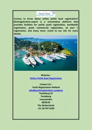 Online Polish Boat Registration Boatregistration.expert