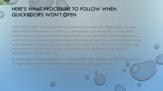 here s what procedure to follow when quickbooks won t open