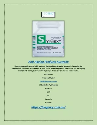 anti ageing products australia