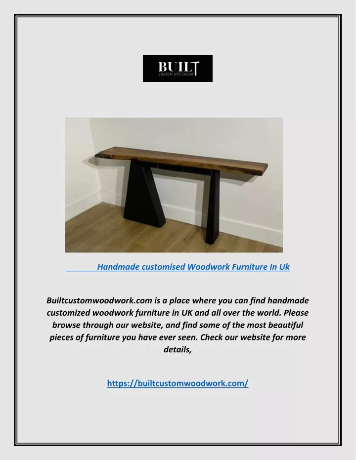 handmade customised woodwork furniture in uk