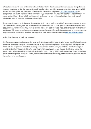 warby parker is a well liked on the internet