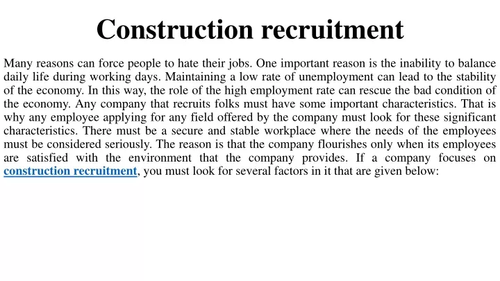 c onstruction recruitment