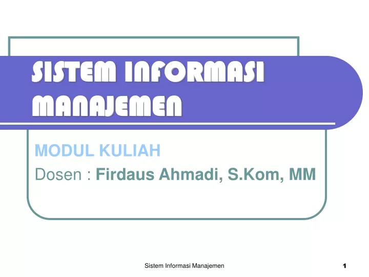 sistem informasi manajemen