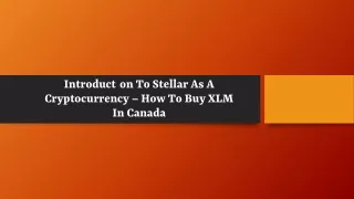 introduction to stellar as a cryptocurrency how to buy xlm in canada
