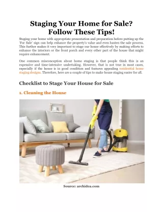 staging your home for sale follow these tips