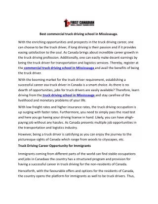 Best-commercial-truck-driving-school-in-Mississauga