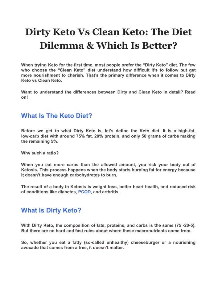 dirty keto vs clean keto the diet dilemma which