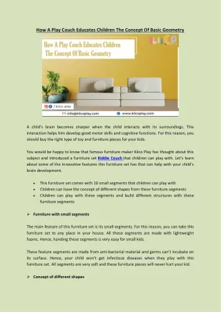 how a play couch educates children the concept