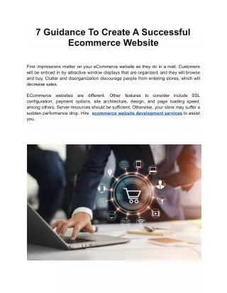 7 guidance to create a successful ecommerce