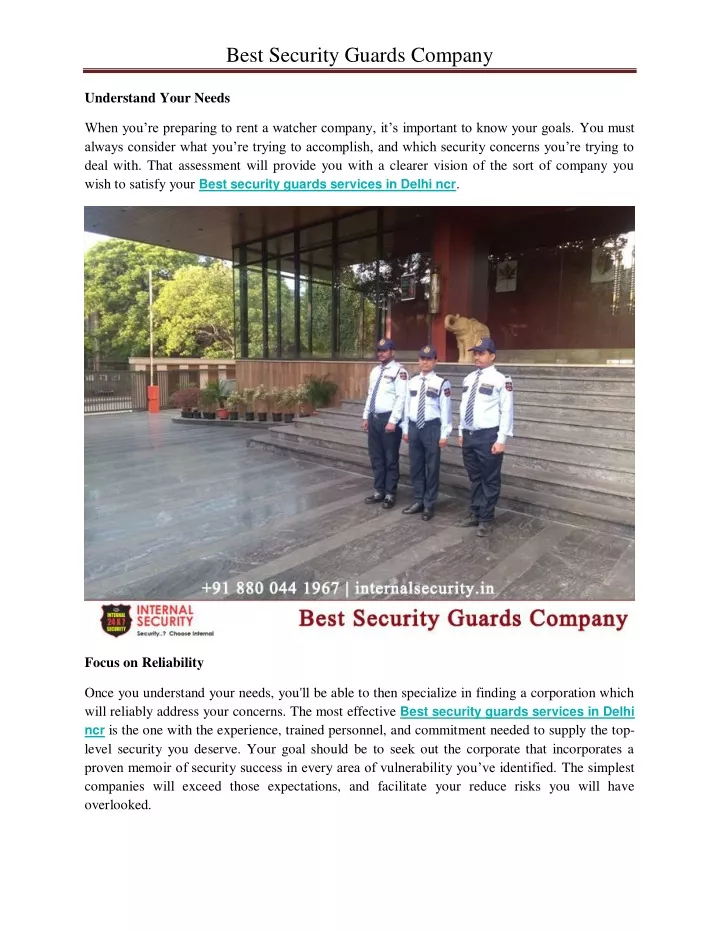 best security guards company