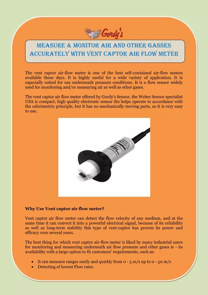 measure monitor air and other gasses accurately